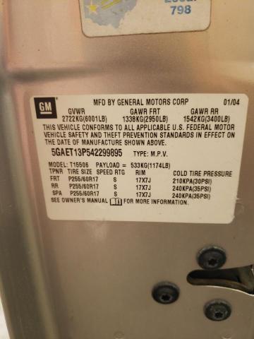 Photo 10 from auction – 2004 BUICK RAINIER CX with VIN 5GAET13P542299895
