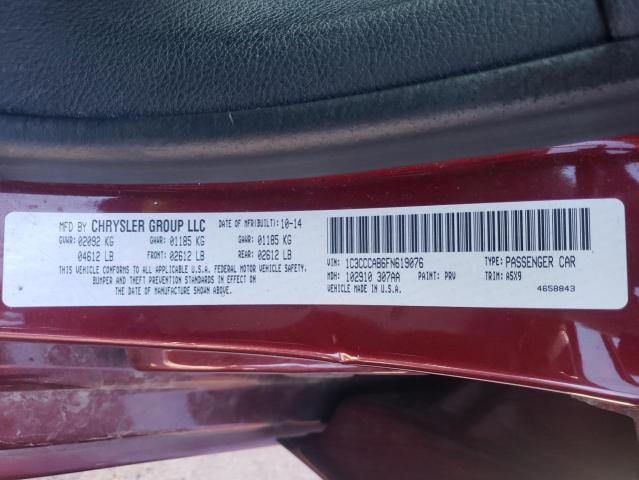 Photo 10 from auction – 2015 CHRYSLER 200 LIMITE with VIN 1C3CCCAB6FN619076