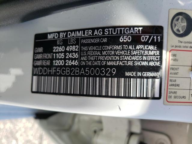 Photo 10 from auction – 2011 MERCEDES-BENZ E 350 with VIN WDDHF5GB2BA500329
