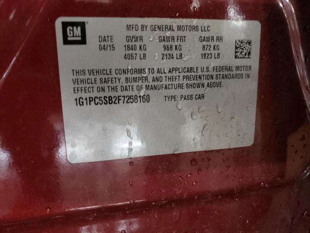 Photo 10 from auction – 2015 CHEVROLET CRUZE LT with VIN 1G1PC5SB2F7258160