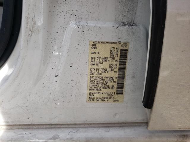 Photo 10 from auction – 2020 NISSAN FRONTIER S with VIN 1N6ED0EA9LN700731