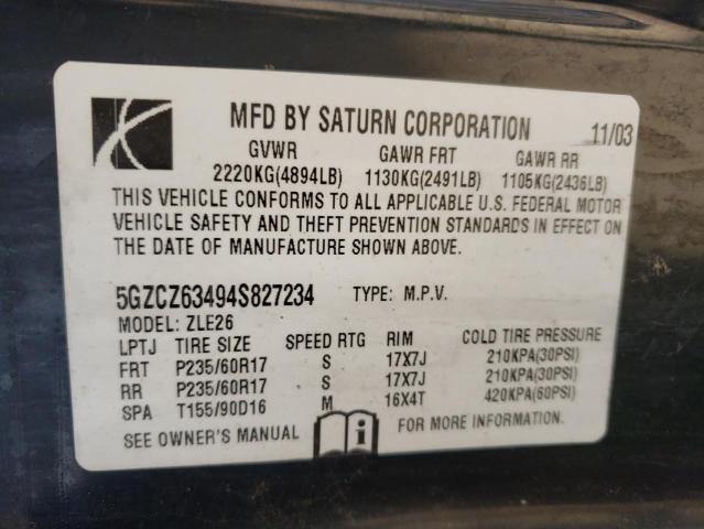 Photo 10 from auction – 2004 SATURN VUE with VIN 5GZCZ63494S827234