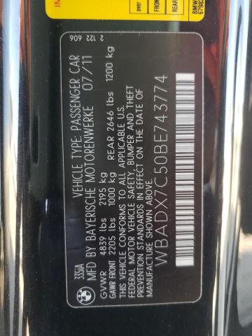Photo 10 from auction – 2011 BMW 335 I with VIN WBADX7C50BE743774