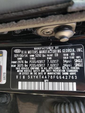 Photo 10 from auction – 2015 KIA SORENTO LX with VIN 5XYKT4A78FG642763