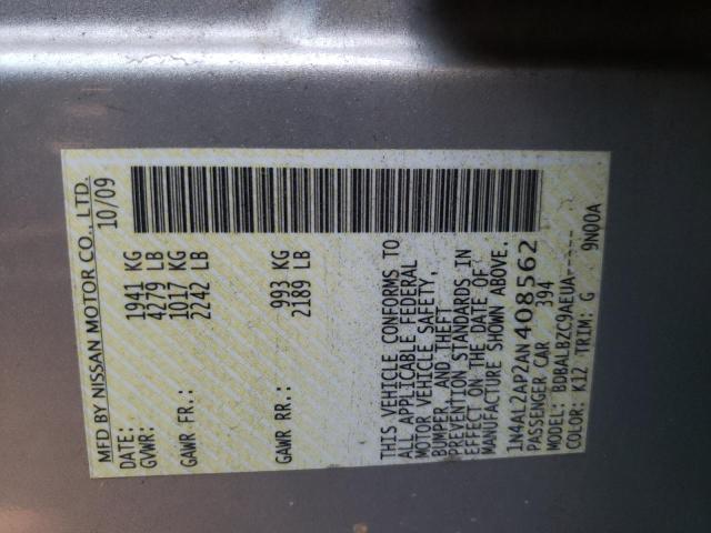 Photo 10 from auction – 2010 NISSAN ALTIMA BAS with VIN 1N4AL2AP2AN408562