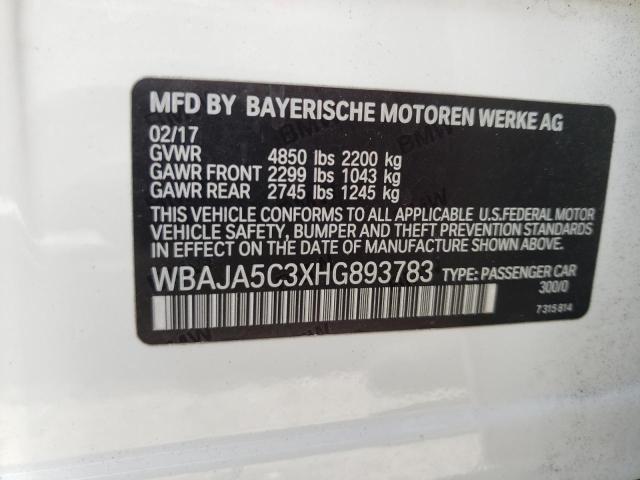 Photo 10 from auction – 2017 BMW 530 I with VIN WBAJA5C3XHG893783