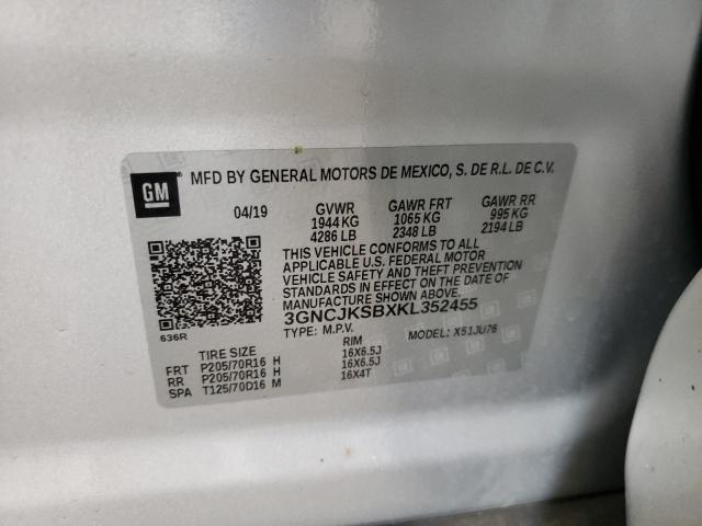 Photo 10 from auction – 2019 CHEVROLET TRAX LS with VIN 3GNCJKSBXKL352455