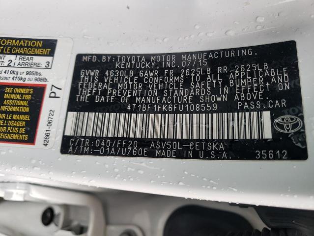 Photo 10 from auction – 2015 TOYOTA CAMRY LE with VIN 4T1BF1FK6FU108559