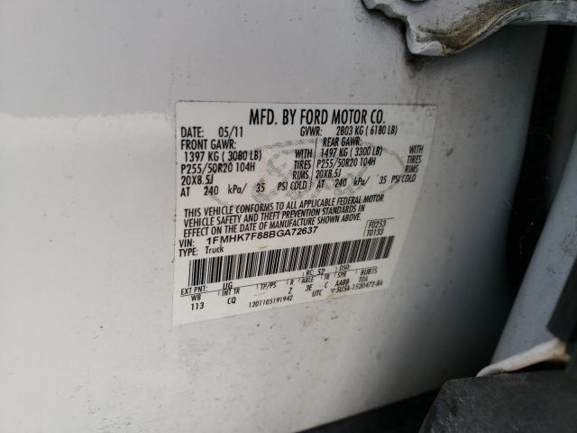 Photo 10 from auction – 2011 FORD EXPLORER L with VIN 1FMHK7F88BGA72637