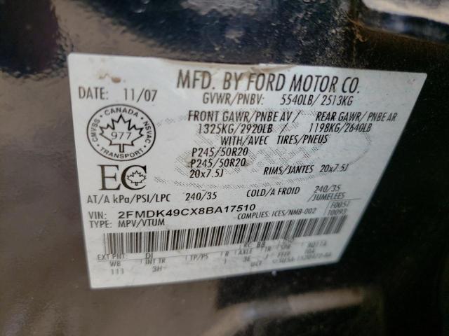 Photo 10 from auction – 2008 FORD EDGE LIMIT with VIN 2FMDK49CX8BA17510