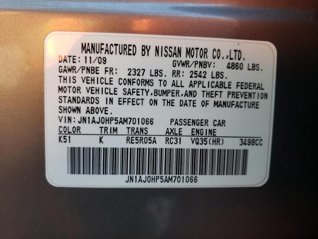 Photo 10 from auction – 2010 INFINITI EX35 BASE with VIN JN1AJ0HP5AM701066