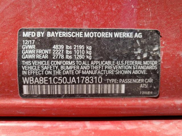 Photo 10 from auction – 2018 BMW 330E with VIN WBA8E1C50JA178310