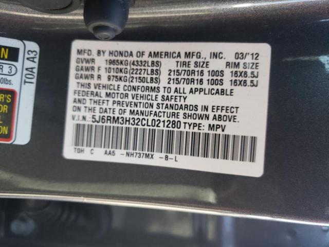 Photo 10 from auction – 2012 HONDA CR-V LX with VIN 5J6RM3H32CL021280