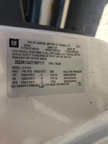 Photo 10 from auction – 2007 CHEVROLET SILVERADO with VIN 2GCEK19J071667117