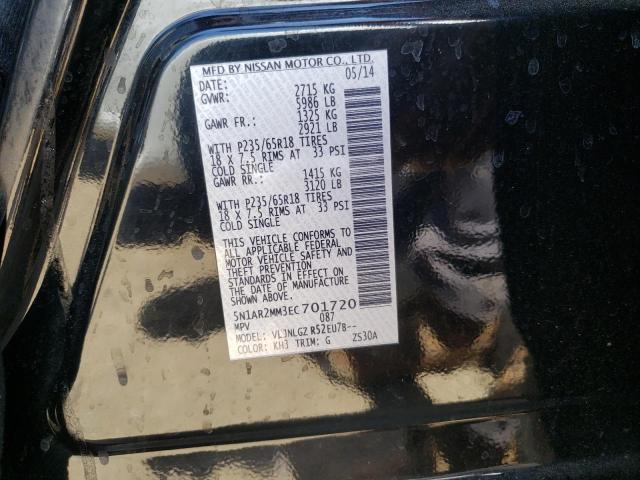 Photo 10 from auction – 2014 NISSAN PATHFINDER with VIN 5N1AR2MM3EC701720