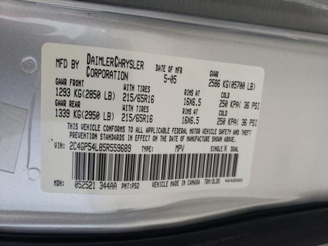 Photo 10 from auction – 2005 CHRYSLER TOWN & COU with VIN 2C4GP54L85R559689