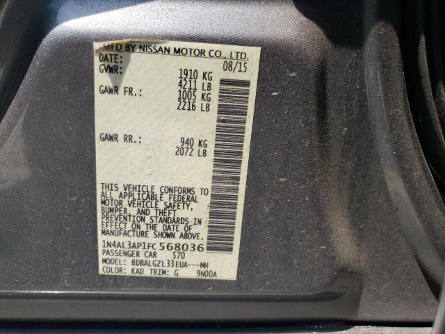 Photo 10 from auction – 2015 NISSAN ALTIMA 2.5 with VIN 1N4AL3AP1FC568036