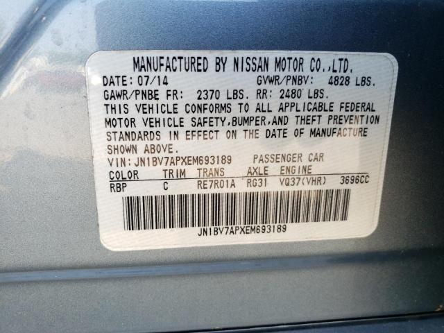 Photo 10 from auction – 2014 INFINITI Q50 BASE with VIN JN1BV7APXEM693189