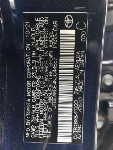 Photo 10 from auction – 2022 TOYOTA COROLLA LE with VIN JTDEAMDE4NJ044567