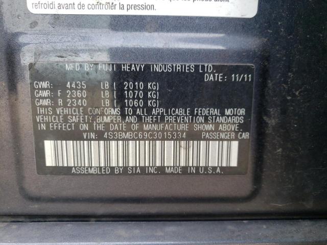 Photo 10 from auction – 2012 SUBARU LEGACY 2.5 with VIN 4S3BMBC69C3015334