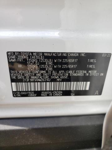 Photo 10 from auction – 2022 TOYOTA RAV4 LE with VIN 2T3F1RFVXNW263162