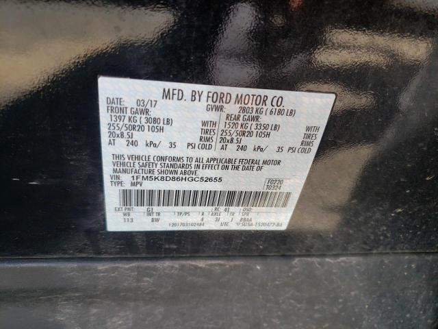 Photo 10 from auction – 2017 FORD EXPLORER X with VIN 1FM5K8D86HGC52655