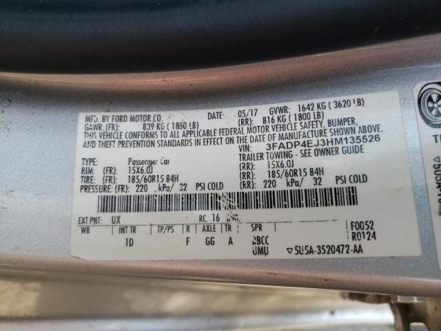 Photo 10 from auction – 2017 FORD FIESTA SE with VIN 3FADP4EJ3HM135526
