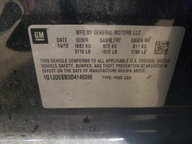 Photo 10 from auction – 2013 CHEVROLET SONIC LT with VIN 1G1JD5SB3D4149286