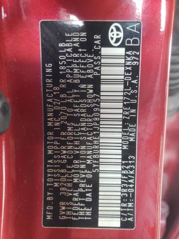Photo 10 from auction – 2018 TOYOTA COROLLA L with VIN 5YFBURHE1JP809757