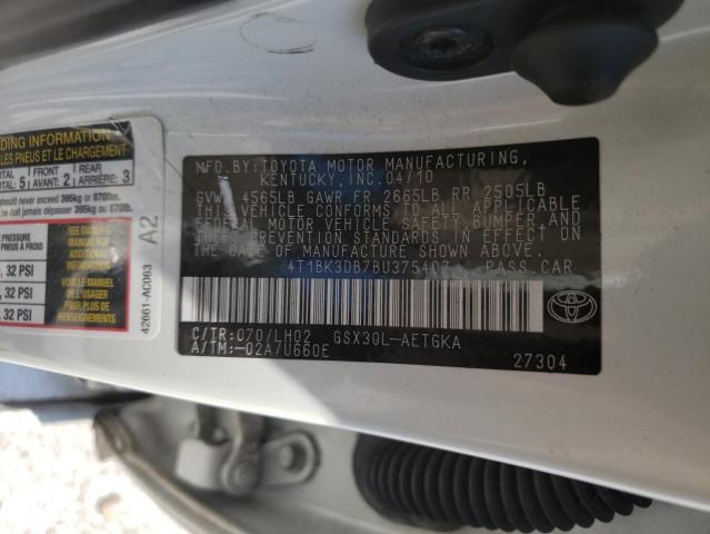 Photo 10 from auction – 2011 TOYOTA AVALON BAS with VIN 4T1BK3DB7BU375407