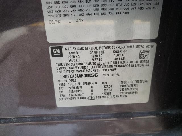 Photo 10 from auction – 2017 BUICK ENVISION P with VIN LRBFXASA0HD002545