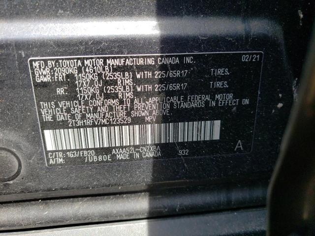 Photo 10 from auction – 2021 TOYOTA RAV4 LE with VIN 2T3H1RFV7MC123529