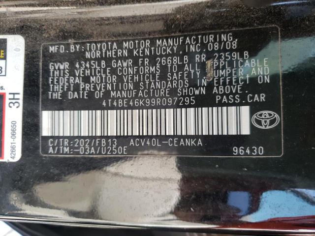 Photo 10 from auction – 2009 TOYOTA CAMRY BASE with VIN 4T4BE46K99R097295