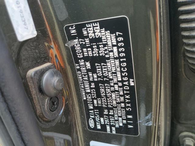 Photo 10 from auction – 2012 KIA SORENTO BA with VIN 5XYKTDA65CG193397
