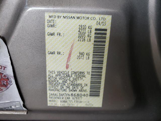 Photo 10 from auction – 2015 NISSAN ALTIMA 2.5 with VIN 1N4AL3AP7FN868040