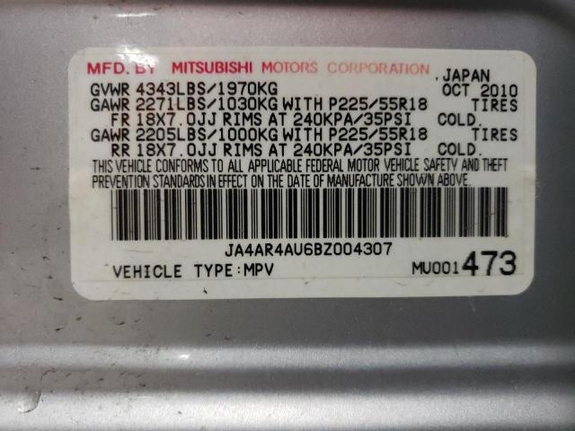 Photo 10 from auction – 2011 MITSUBISHI OUTLANDER with VIN JA4AR4AU6BZ004307