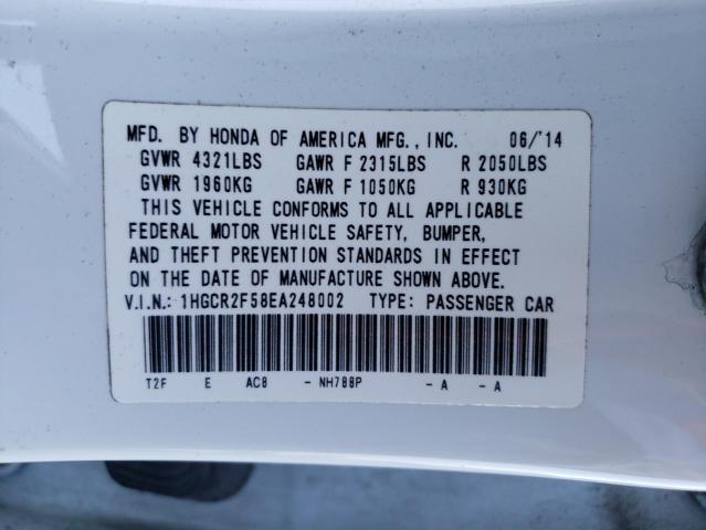 Photo 10 from auction – 2014 HONDA ACCORD SPO with VIN 1HGCR2F58EA248002