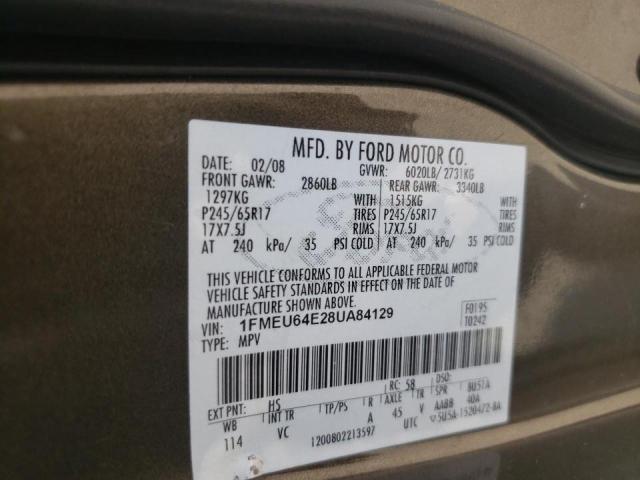 Photo 10 from auction – 2008 FORD EXPLORER E with VIN 1FMEU64E28UA84129