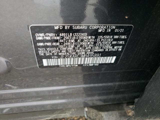 Photo 10 from auction – 2021 SUBARU FORESTER S with VIN JF2SKARC3MH495891
