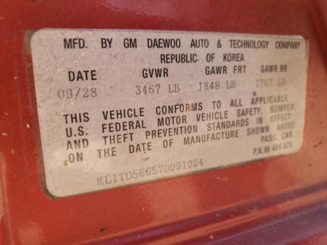 Photo 10 from auction – 2007 CHEVROLET AVEO BASE with VIN KL1TD56657B091024