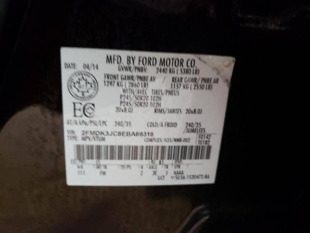 Photo 10 from auction – 2014 FORD EDGE SEL with VIN 2FMDK3JC8EBA69316