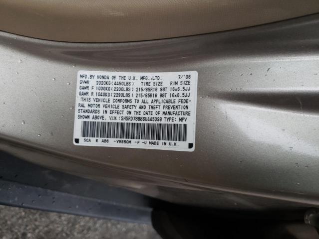 Photo 10 from auction – 2006 HONDA CR-V EX with VIN SHSRD78886U445099
