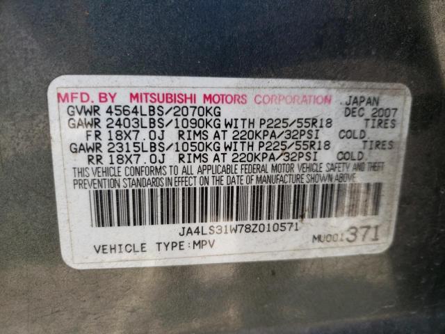 Photo 10 from auction – 2008 MITSUBISHI OUTLANDER with VIN JA4LS31W78Z010571