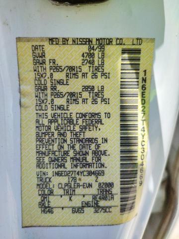 Photo 10 from auction – 2000 NISSAN FRONTIER with VIN 1N6ED27T4YC304669