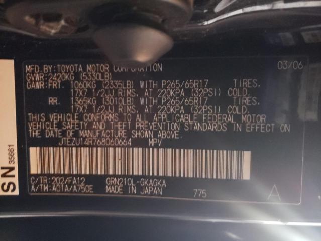 Photo 10 from auction – 2006 TOYOTA 4RUNNER SR with VIN JTEZU14R768060664