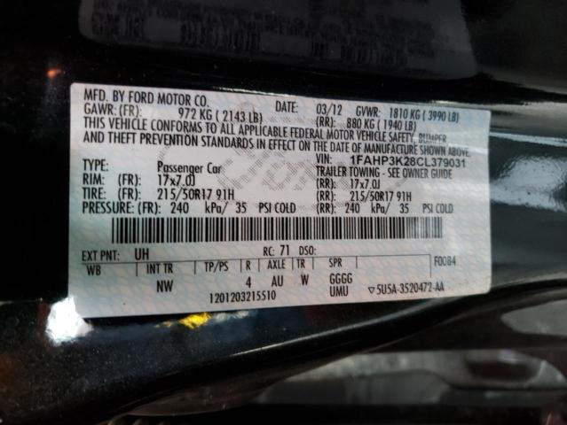 Photo 10 from auction – 2012 FORD FOCUS SE with VIN 1FAHP3K28CL379031