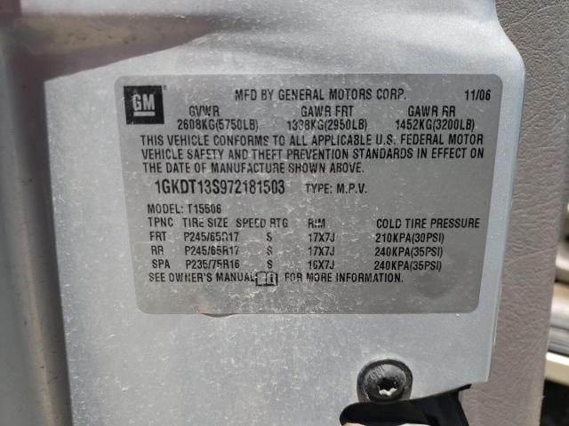 Photo 10 from auction – 2007 GMC ENVOY with VIN 1GKDT13S972181503