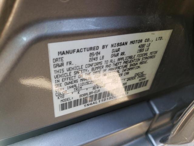 Photo 10 from auction – 2005 NISSAN ALTIMA S with VIN 1N4AL11D15C259451