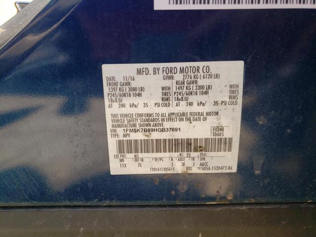 Photo 10 from auction – 2017 FORD EXPLORER with VIN 1FM5K7B89HGB37691