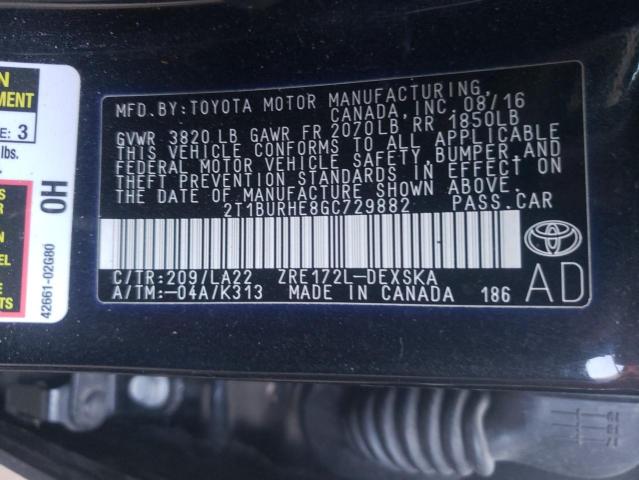 Photo 10 from auction – 2016 TOYOTA COROLLA L with VIN 2T1BURHE8GC729882